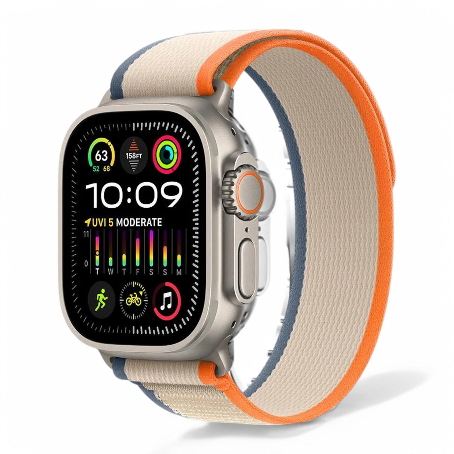 Watch Ultra 2 Gps + Cellular 49Mm Titanium Case With Orange/Beige Trail Loop - M/L