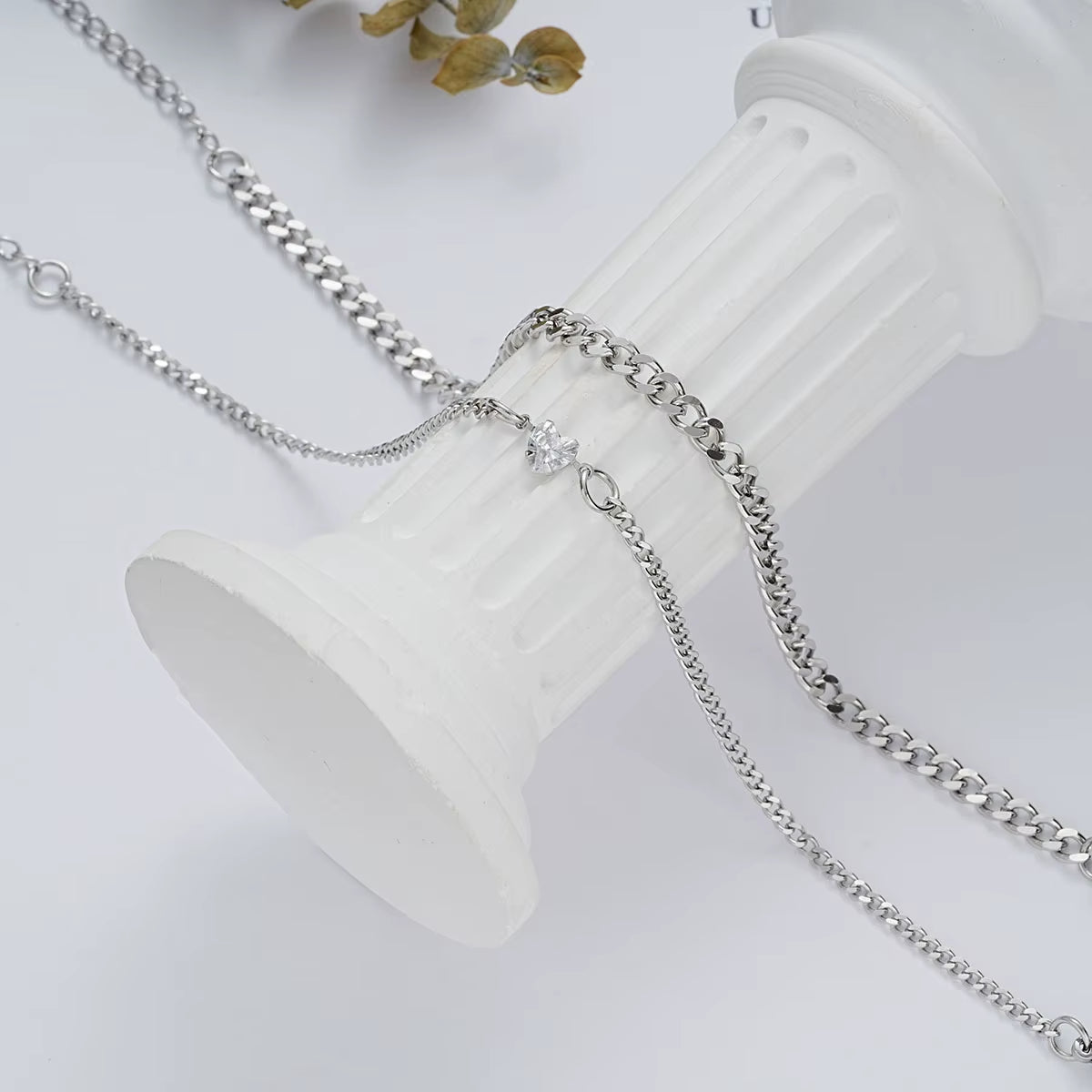 2-Piece Set Stainless Steel Couple Bracelets for Women Men Heart Couple Bracelet Valentine Day Jewellery Gifts Wholesale