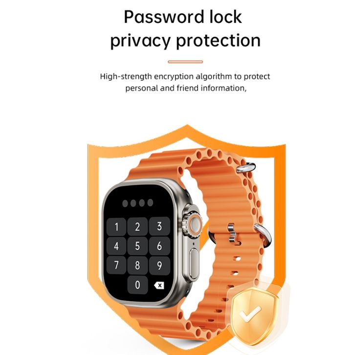 WS-E9 Ultra 2.2 inch IP67 Waterproof Metal Buckle Ocean Silicone Band Smart Watch, Support Heart Rate / NFC(Black)