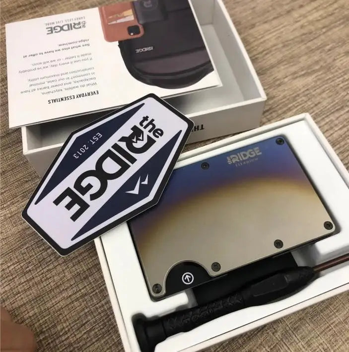 Ridge Credit Card Holder Carbon Fiber Luxury Aluminum Metal Minimalist Purse RFID Blocking Id Card Holder Luxury Mini Purse