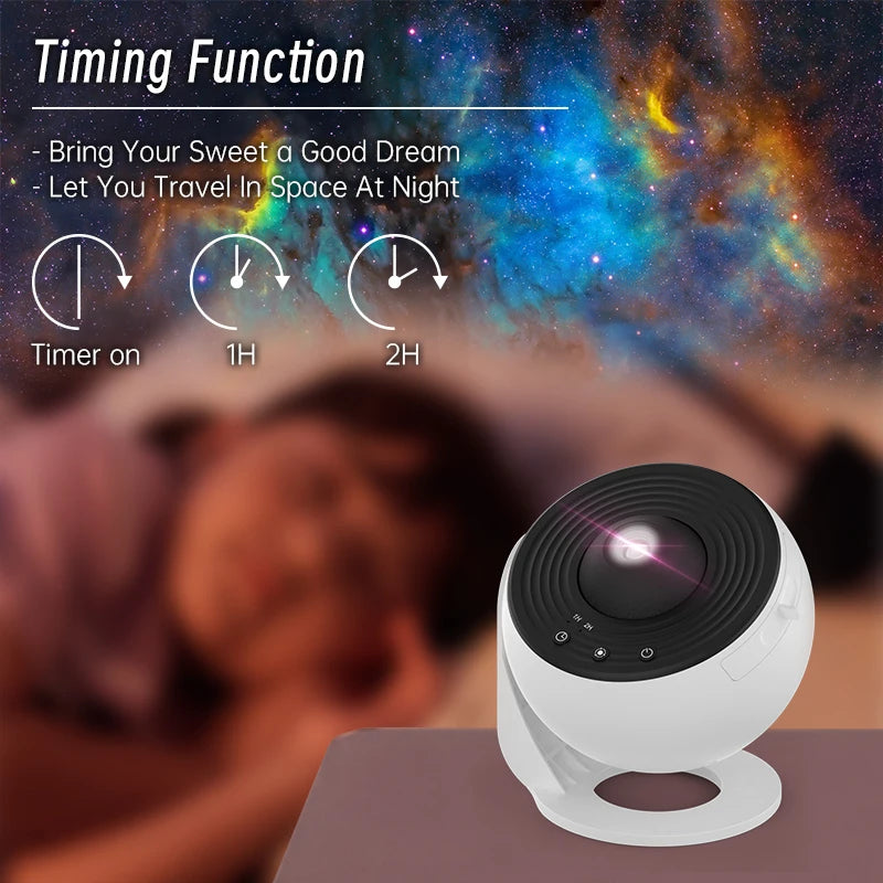 Galaxy Projector Night Light with 360° Rotation - Starry Sky Planetarium Lamp for Children's Bedrooms, Valentine's Day Gifts, and Wedding Decor