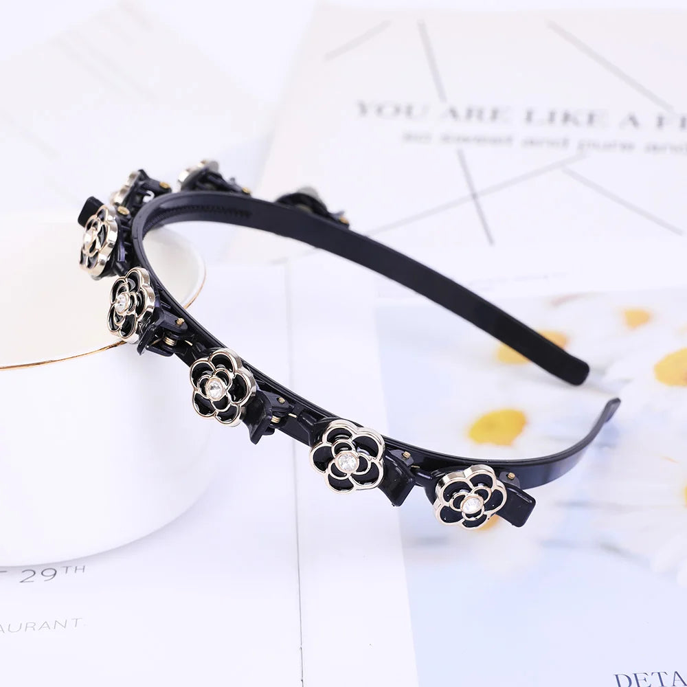 Double Layer Bands Clip Hairbands Fashion Plastic Braided Headband Punk New Knitting Womens Headwear Hair Accessories Pearl