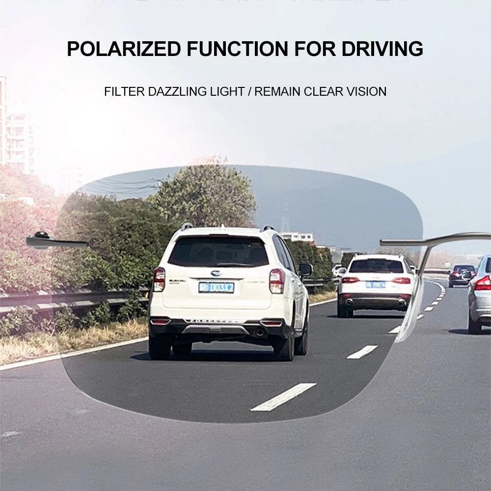 CAPONI Square Sun Glasses For Men Photochromic Polarized Rimless Sunglasses Classic Design High Quality Eyewear UV400 BS7467