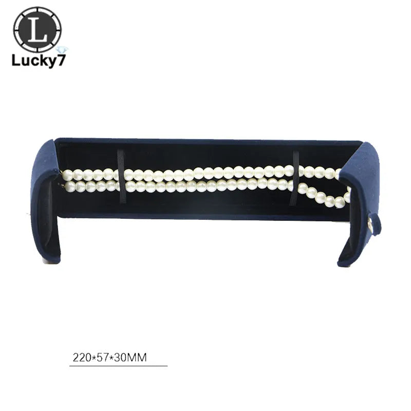 Dark Blue Double Open Jewelry Box Valentine's Day Birthday Surprise Gift Ring Pendant Earring Stud Necklace Box Jewelry Display