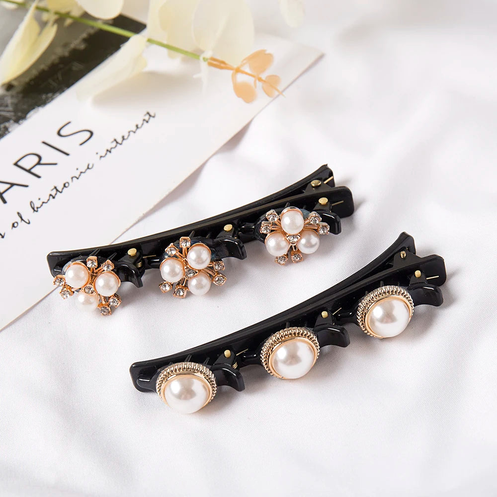 Double Layer Bands Clip Hairbands Fashion Plastic Braided Headband Punk New Knitting Womens Headwear Hair Accessories Pearl