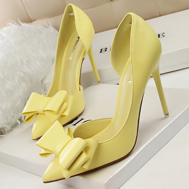 BIGTREE Shoes Bow-knot Woman Pumps Stiletto 10.5 Cm Women Basic Pump Pointed Toe Classic Pumps Sexy High Heels Women Shoes 2025