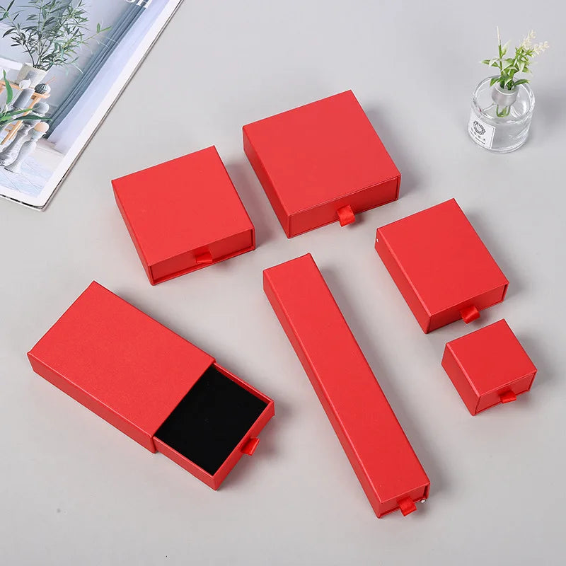 12pcs Drawer Jewelry Box Ring Necklace Box Black Earring Bracelet Jewelry Organizer Packing Display Jewelry Boxes and Packaging