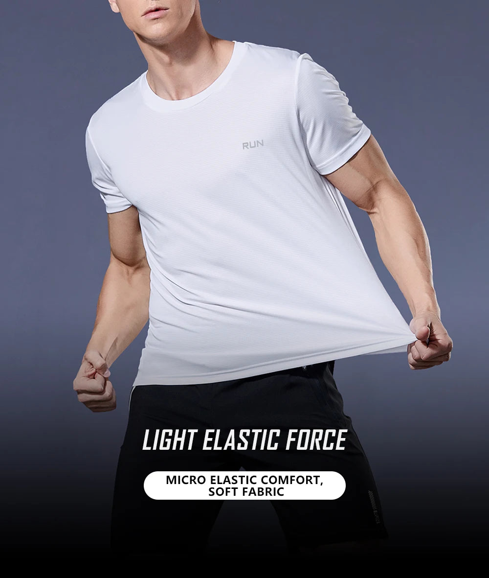Polyester Sports Gym T Shirt Men Short Sleeve Dry Fit T-Shirt Lightweight Shirt Top Workout Fitness Training Running Shirt S-5XL