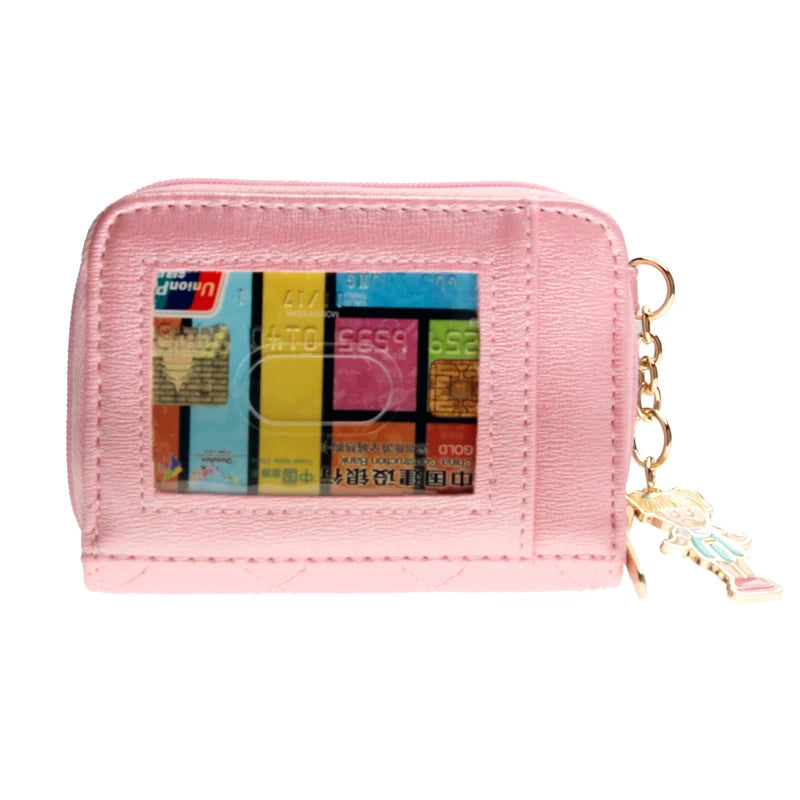 Pink Quilted Women Wallets Female Coins Purse 6717