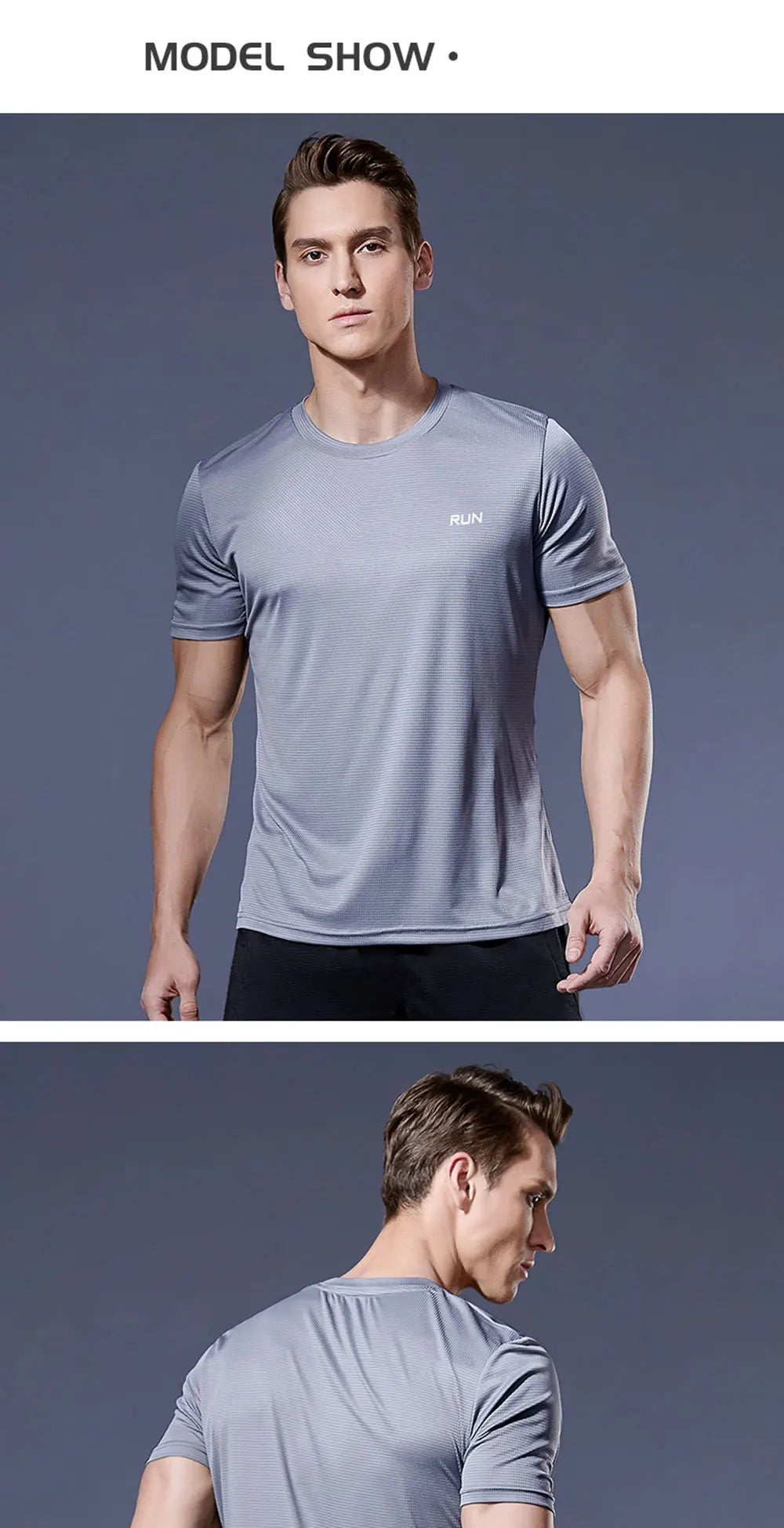 Polyester Sports Gym T Shirt Men Short Sleeve Dry Fit T-Shirt Lightweight Shirt Top Workout Fitness Training Running Shirt S-5XL