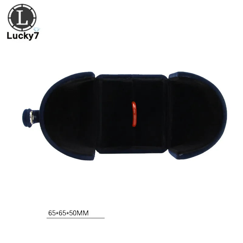 Dark Blue Double Open Jewelry Box Valentine's Day Birthday Surprise Gift Ring Pendant Earring Stud Necklace Box Jewelry Display