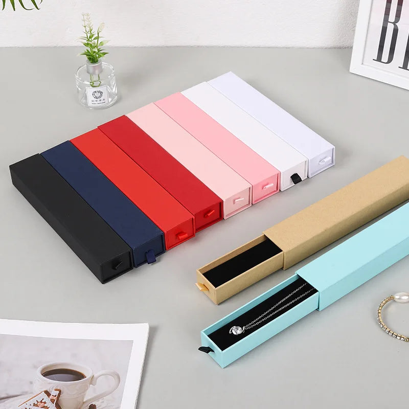 12pcs Drawer Jewelry Box Ring Necklace Box Black Earring Bracelet Jewelry Organizer Packing Display Jewelry Boxes and Packaging