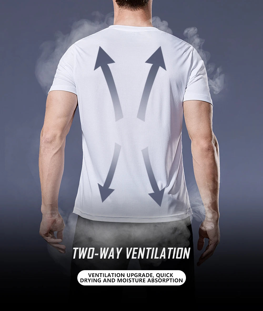 Polyester Sports Gym T Shirt Men Short Sleeve Dry Fit T-Shirt Lightweight Shirt Top Workout Fitness Training Running Shirt S-5XL