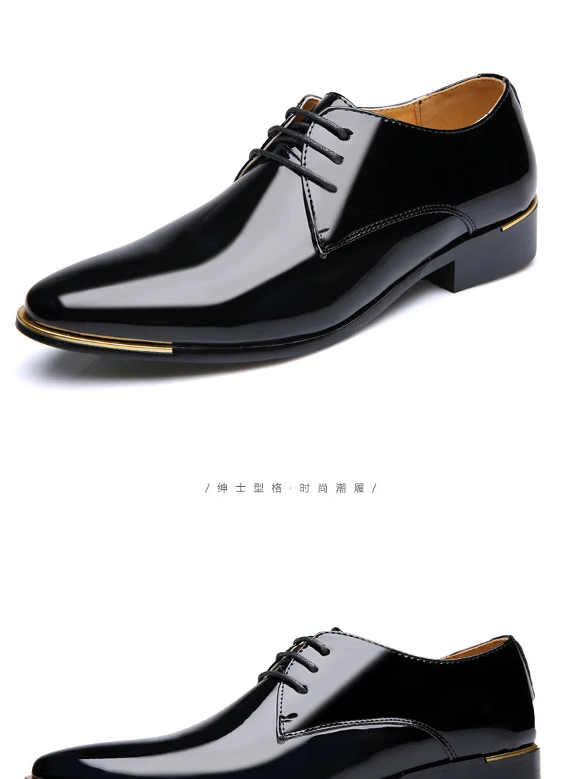 formal shoes men classic Patent leather wedding shoes men office coiffeur moda italiana men dress shoes leather erkek ay 657