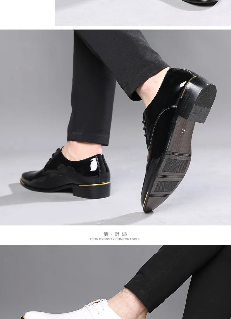 formal shoes men classic Patent leather wedding shoes men office coiffeur moda italiana men dress shoes leather erkek ay 657