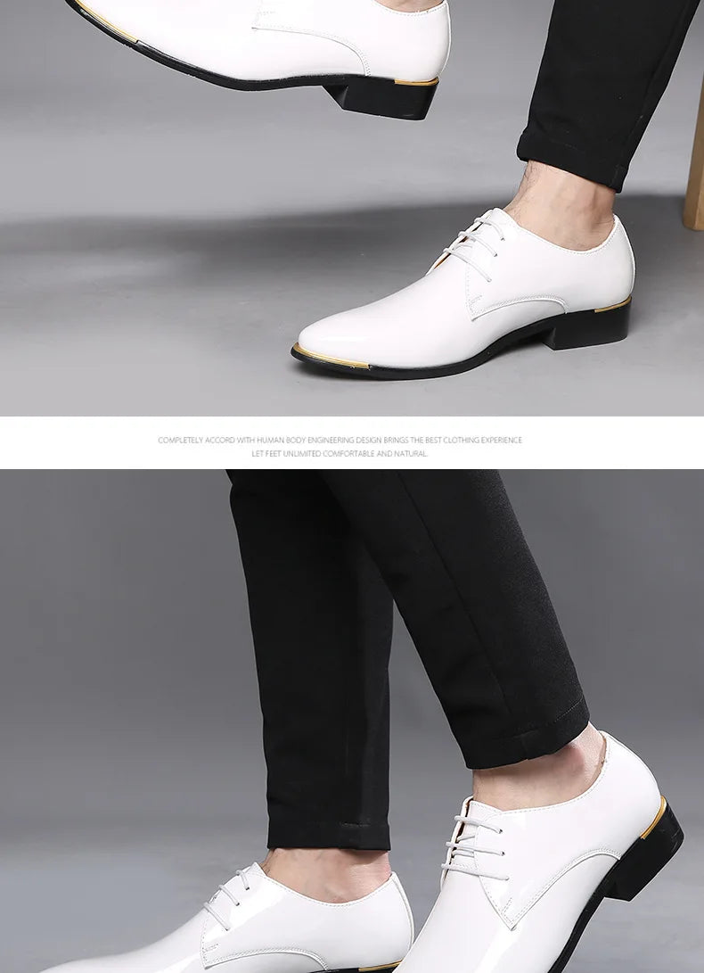 formal shoes men classic Patent leather wedding shoes men office coiffeur moda italiana men dress shoes leather erkek ay 657