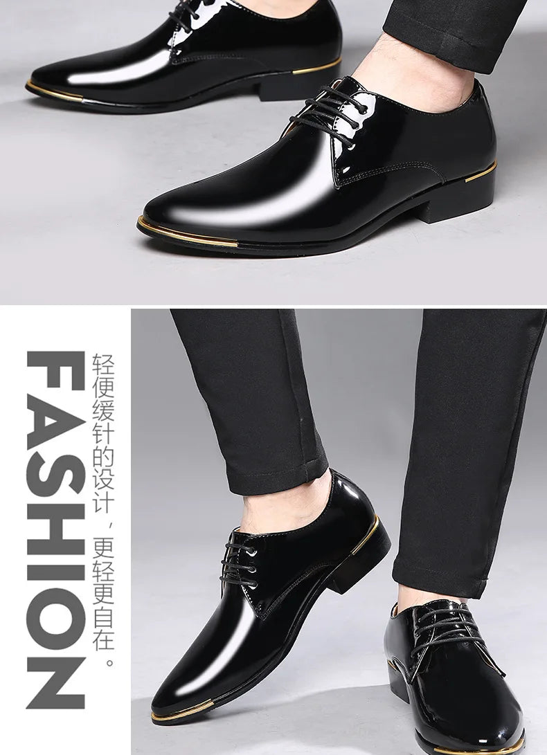 formal shoes men classic Patent leather wedding shoes men office coiffeur moda italiana men dress shoes leather erkek ay 657