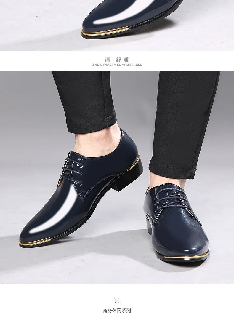 formal shoes men classic Patent leather wedding shoes men office coiffeur moda italiana men dress shoes leather erkek ay 657