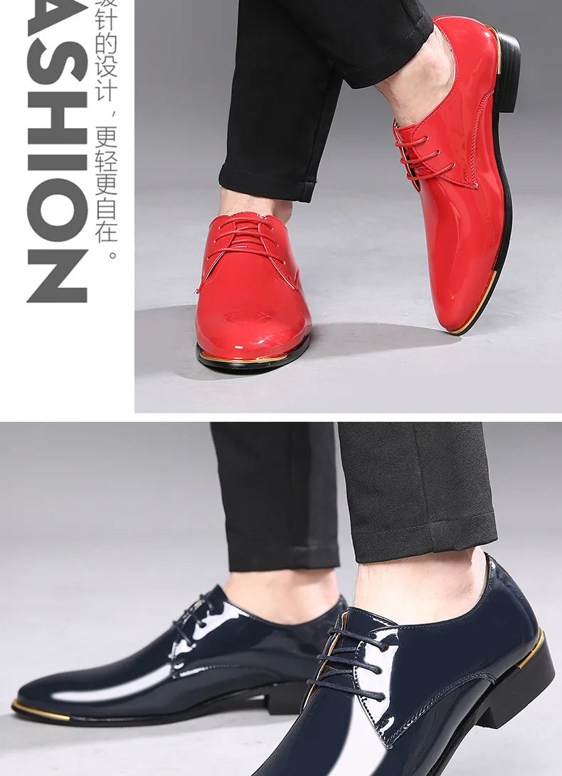 formal shoes men classic Patent leather wedding shoes men office coiffeur moda italiana men dress shoes leather erkek ay 657