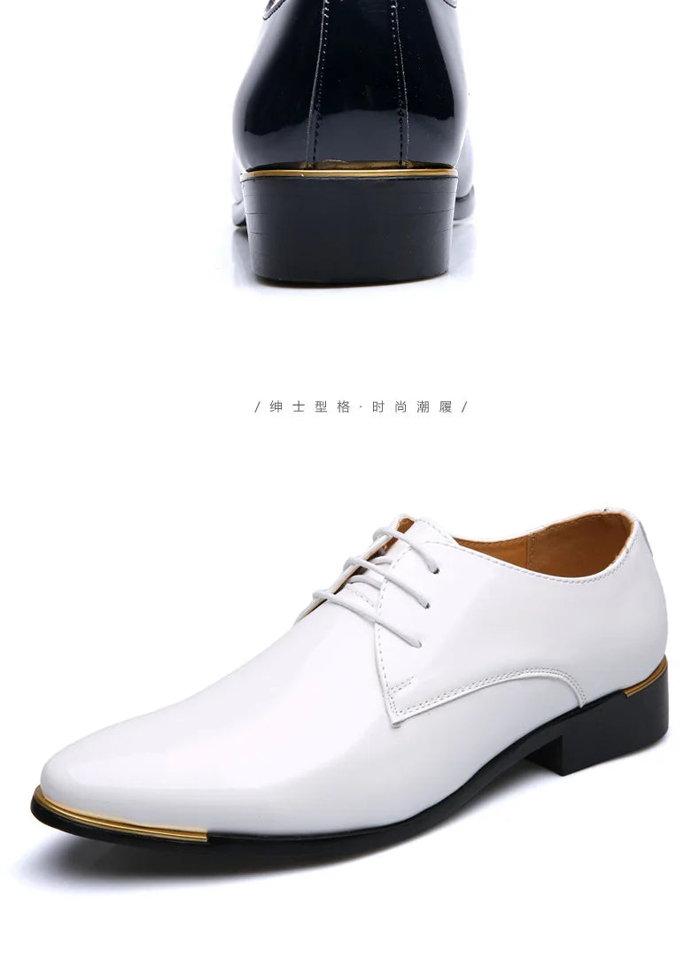 formal shoes men classic Patent leather wedding shoes men office coiffeur moda italiana men dress shoes leather erkek ay 657