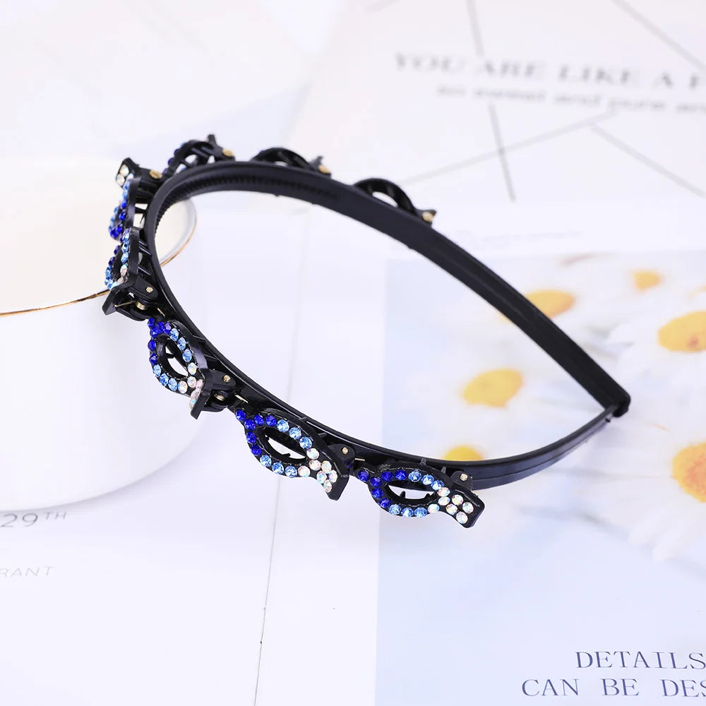 Double Layer Bands Clip Hairbands Fashion Plastic Braided Headband Punk New Knitting Womens Headwear Hair Accessories Pearl