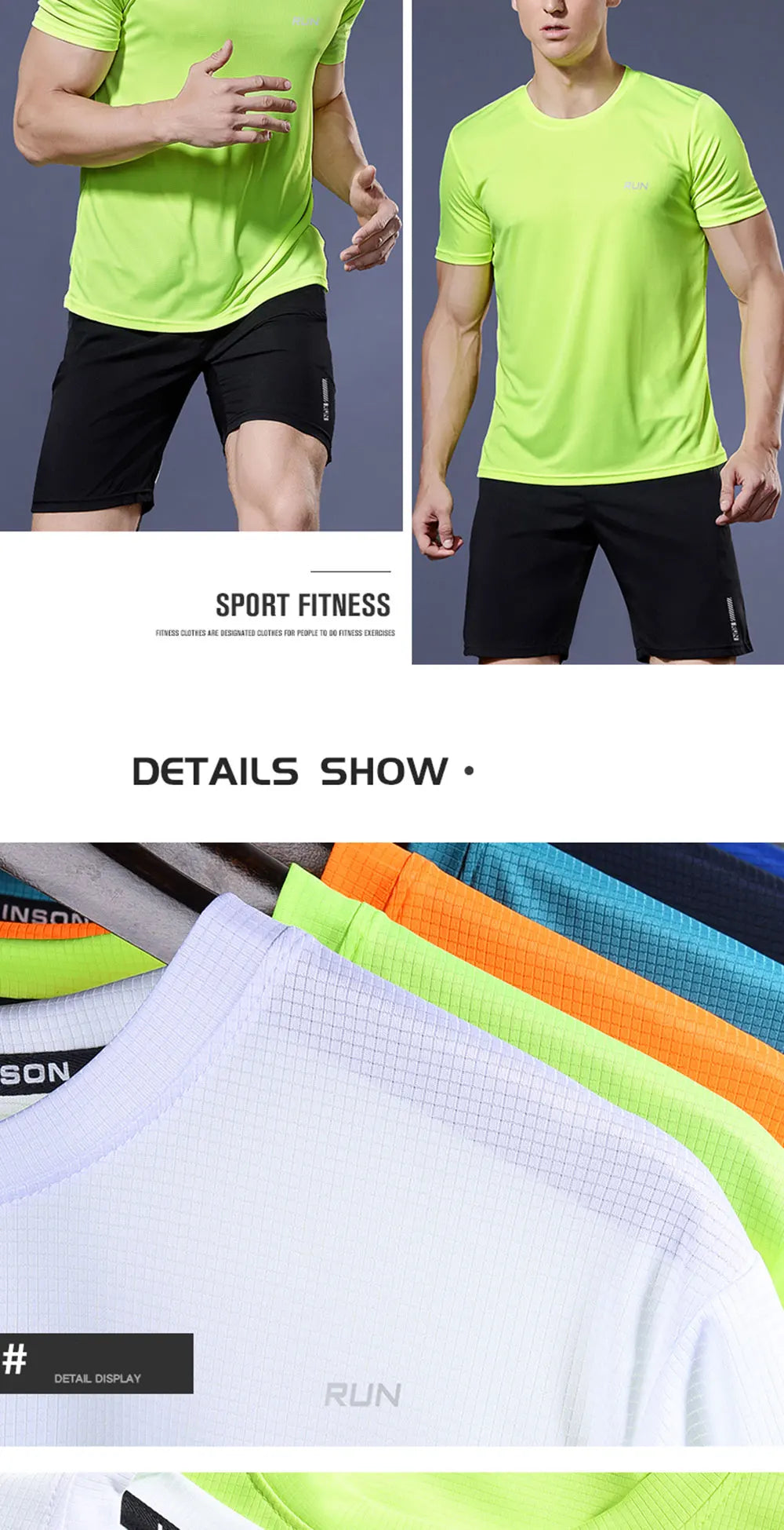 Polyester Sports Gym T Shirt Men Short Sleeve Dry Fit T-Shirt Lightweight Shirt Top Workout Fitness Training Running Shirt S-5XL