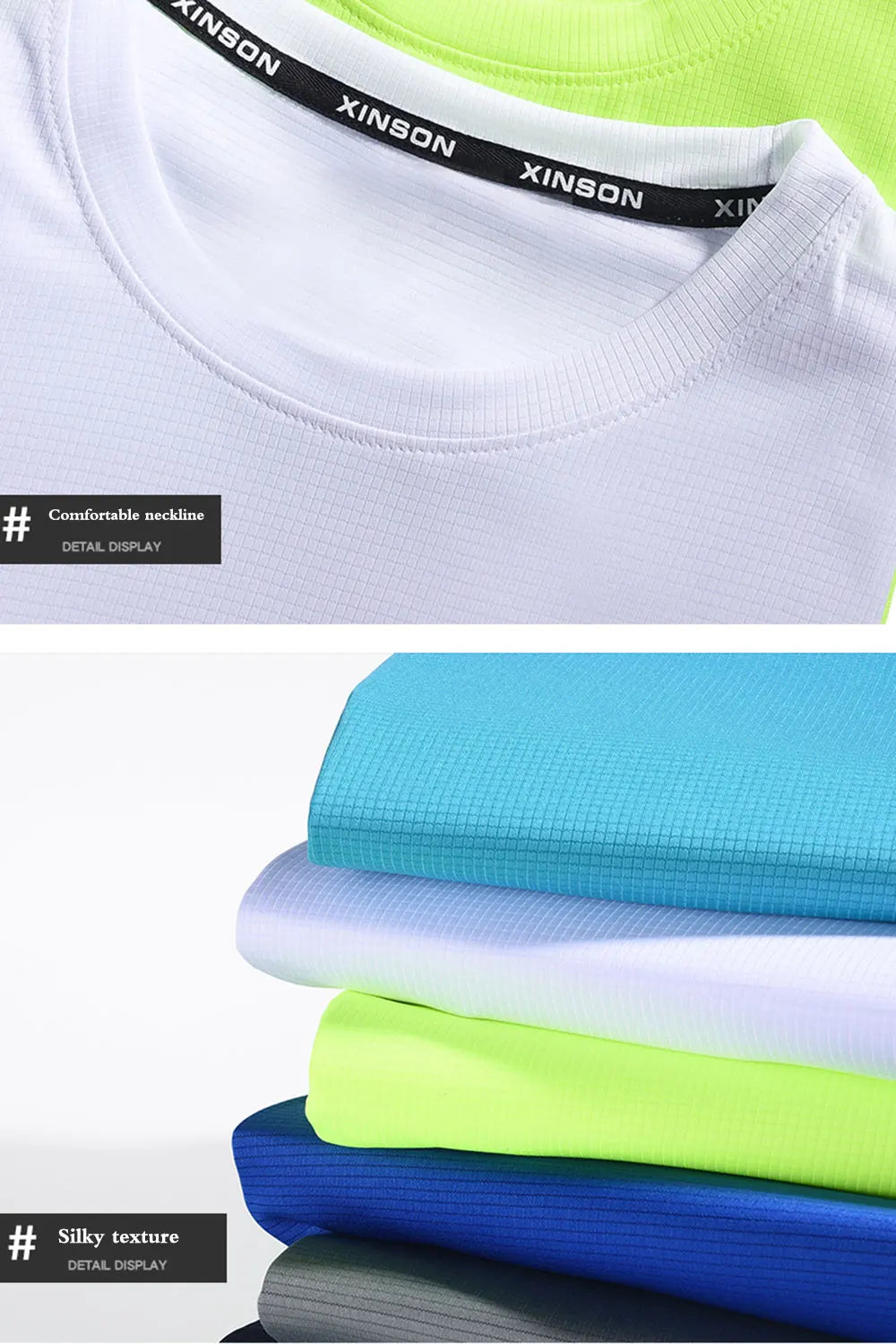 Polyester Sports Gym T Shirt Men Short Sleeve Dry Fit T-Shirt Lightweight Shirt Top Workout Fitness Training Running Shirt S-5XL