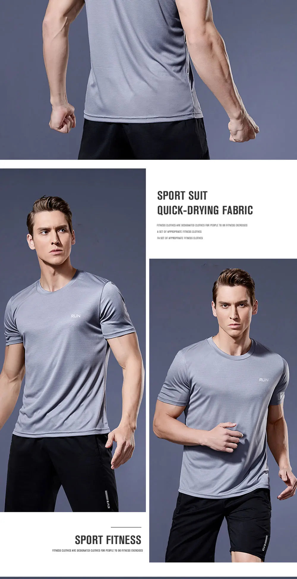 Polyester Sports Gym T Shirt Men Short Sleeve Dry Fit T-Shirt Lightweight Shirt Top Workout Fitness Training Running Shirt S-5XL