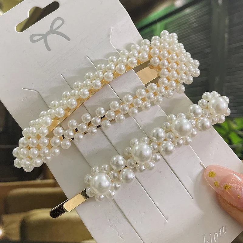 Simulated Pearl Hair Clips For Women Korean Women Hairpins Girl Geometric Hair Barrettes Fashion Hairgrip Hair Accessories