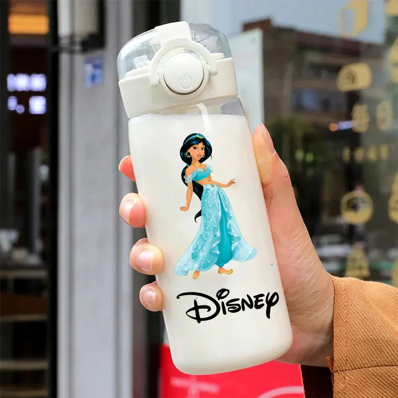 Straw 600/400ML Water Cup Princess Children Portable Plastic Mermaid Frozen Transparent Large Capacity Sport Water Bottle