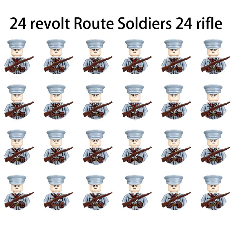 40pcs/batch WWII military characters WWII soldiers National army building blocks weapons Assembling bricks Children's toys