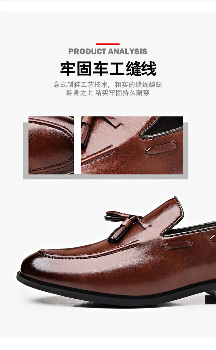Men's Dress Shoes New Pu Leather Fashion Shoe for Men Large Size Business Formal Casual Shoes Slip on Wedding Lace-up Men Shoes