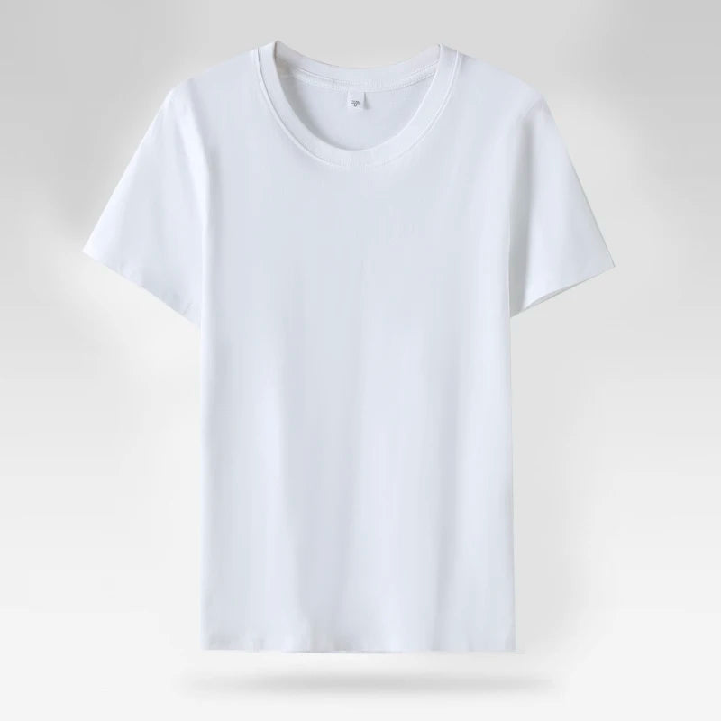 180gsm Cotton Solid Colors Blank T Shirts Mens Women Short Sleeve Daily Tees Casual Regular Fit Summer Basic O-neck Tops