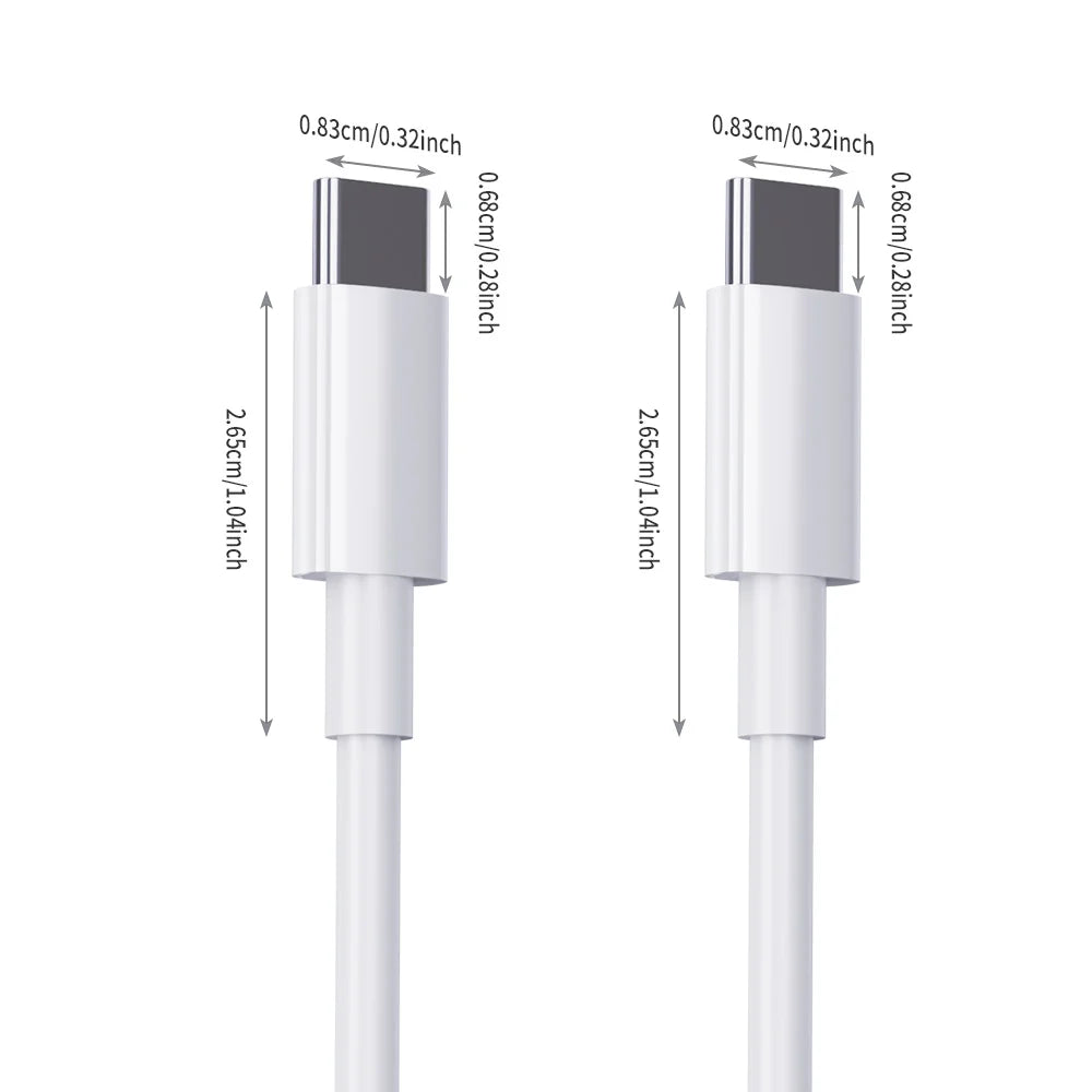 USB C to USB C 1 Pack 60W USB C Cable 1m 2m 3m C to C Cable Fast Charging for MacBook Pro/MacBook for iPhone 16 Pro Ma