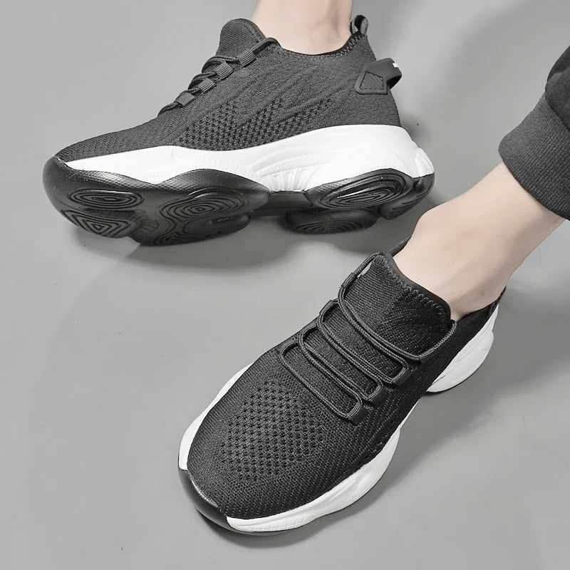 Chunky Sneakers Mesh Men's Elevator Sneakers 6cm 8cm Heel Lift Insole Plus Size36-44