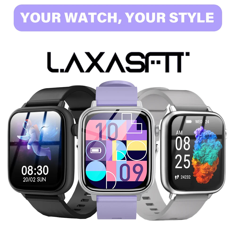 LAXASFIT New Smart Watch Bluetooth Talk Man Woman Smartwatch 100+ Sports Functions Fitness Bracelet Customized Dial Smart Watch