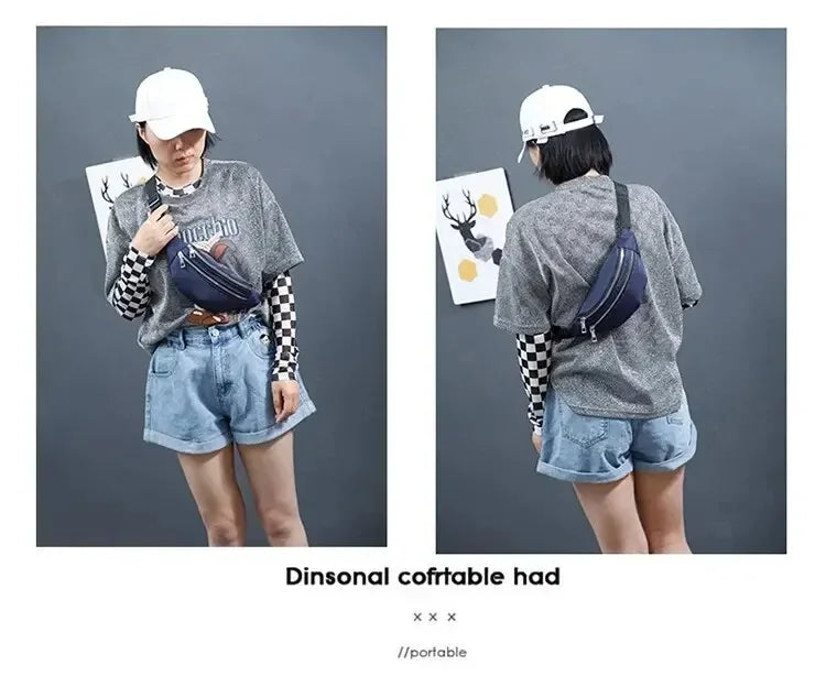 Fashion Travel Shoulder Purse Belt Bag Fanny Pack Women Waist Bag Men Belt Pouch Female Banana Bag Waterproof Phone Bag