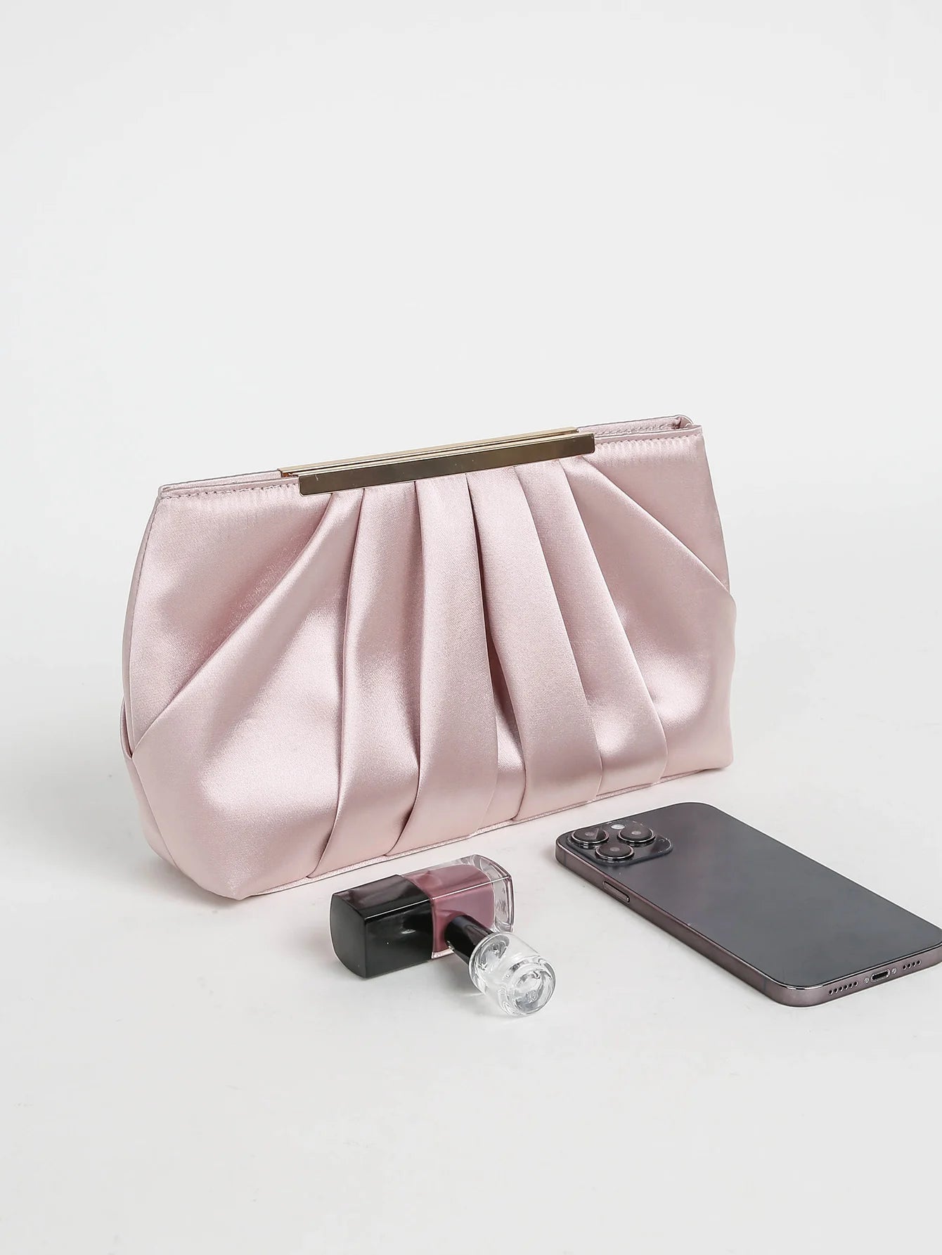 Women's Evening Clutch Bags Formal Party Purses, Elegant Ruched Clutch Purses Bride and Bridesmaid Handbag for Women Wedding