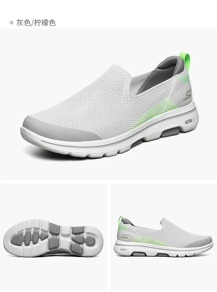 Skechers Shoes for Men GO WALK 5 Slip-on Walking Shoes Soft Comfortable Non-slip and Breathable Man Sneakers tenis masculino