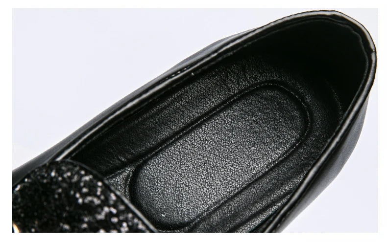 Shiny Leather Shoes for Men Platform Dress Shoes Luxury Slip on Men Loafers Party Designer Wedding Footwear Zapatos Para Hombres