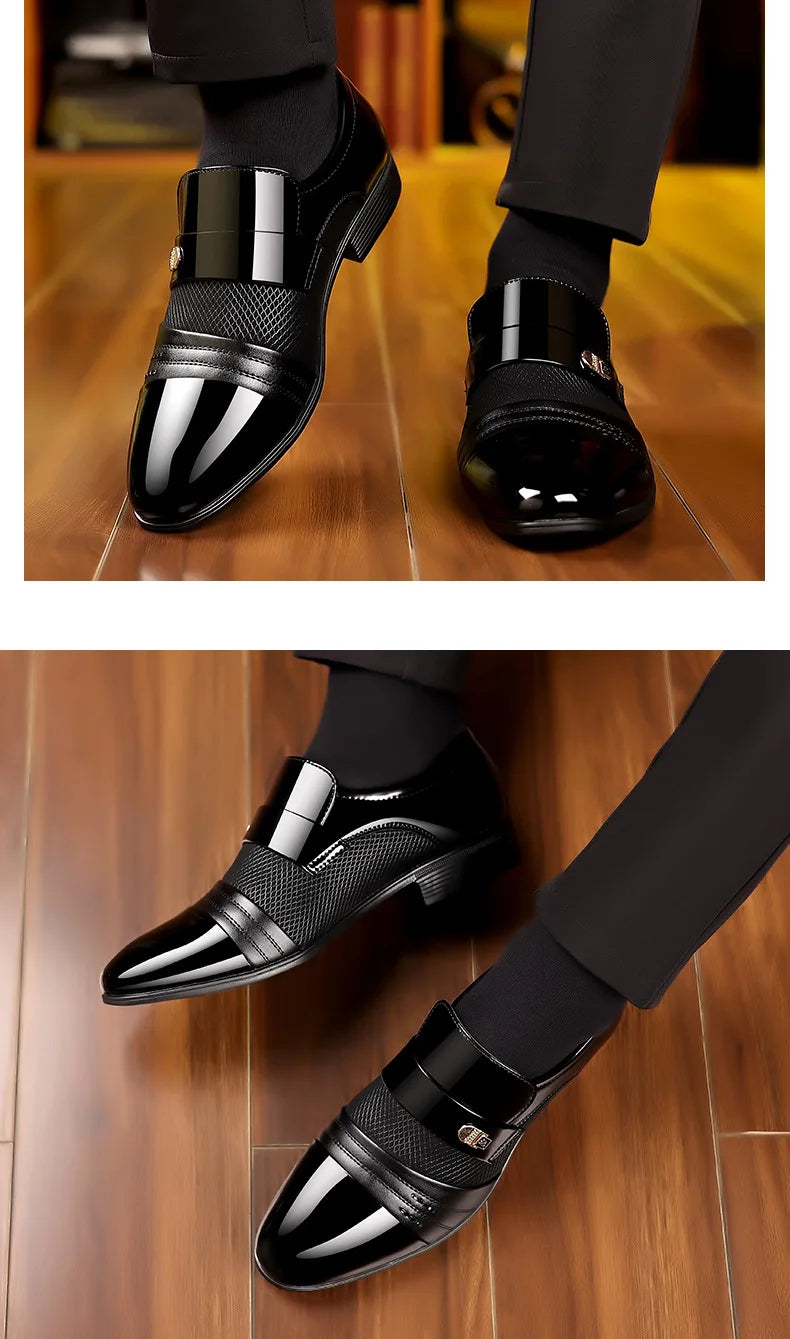 Oxford Shoes Men's Luxury Lacquer Wedding Shoe Pointed Toe Dress Shoes for Men Classic Business Men Leather Shoes Big Size 38-48