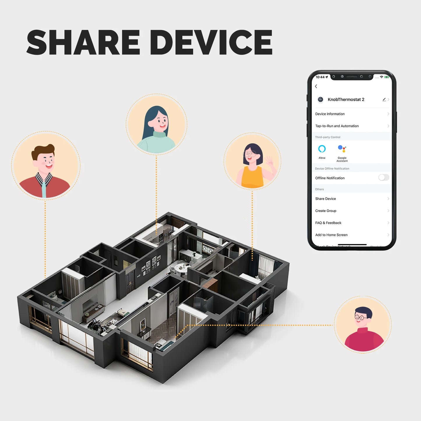 WiFi Smart Home Heating Knob Thermostat Temperature Controller For Water Gas Boiler Electric Heating Works with Alexa GoogleHome