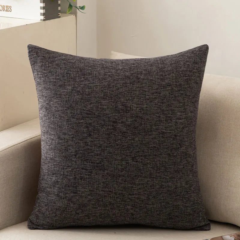 Scandinavian ins style solid colour pillow cover heavy cotton linen living room sofa cushion winter waist pillow case