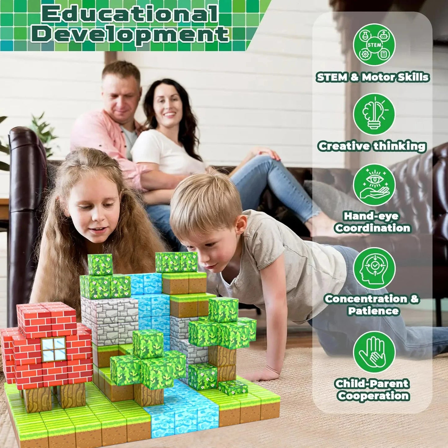 Magnetic Building Cubes Magnet Set Toys Stem Montessori Stacking Cubes Construction Set Christmas Gift