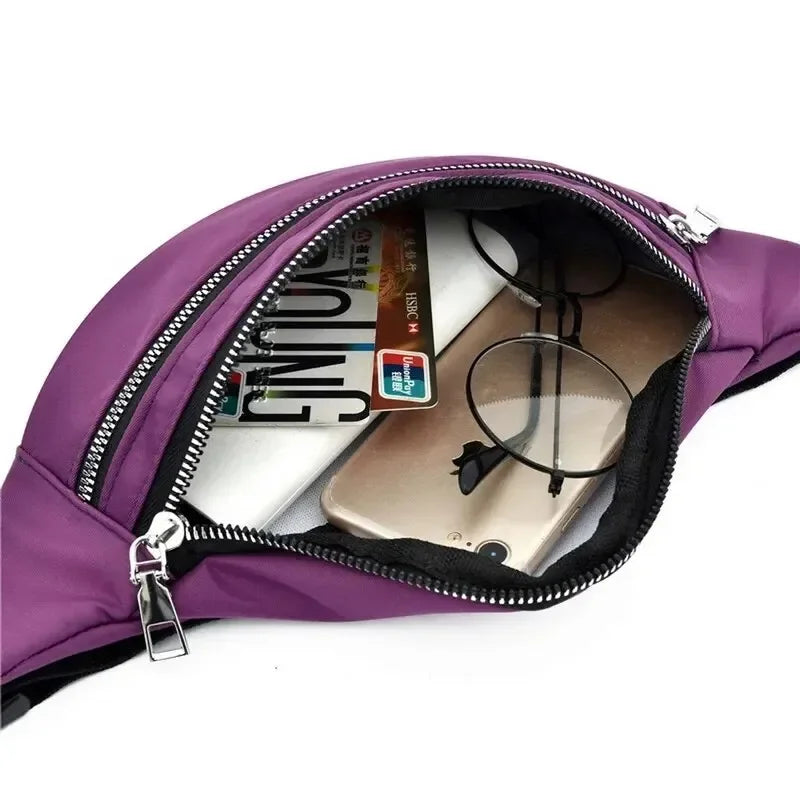Fashion Travel Shoulder Purse Belt Bag Fanny Pack Women Waist Bag Men Belt Pouch Female Banana Bag Waterproof Phone Bag
