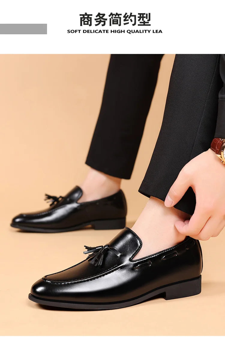 Men's Dress Shoes New Pu Leather Fashion Shoe for Men Large Size Business Formal Casual Shoes Slip on Wedding Lace-up Men Shoes