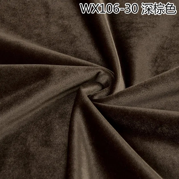 Thinkend Velvet Fabric By Meters for Upholstery Sofa Curtains Tablecloth Pillowcase Chair Sewing Soft Smooth Plain Velour Cloth