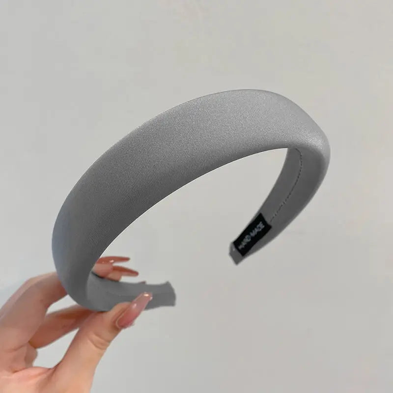 Fashion Women Thick Sponge Headband Padded Ladies Hair Band Girl Hair Hoop Satin Covered Soft Headwear Hair Accessories Bezel