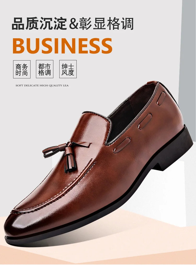 Men's Dress Shoes New Pu Leather Fashion Shoe for Men Large Size Business Formal Casual Shoes Slip on Wedding Lace-up Men Shoes