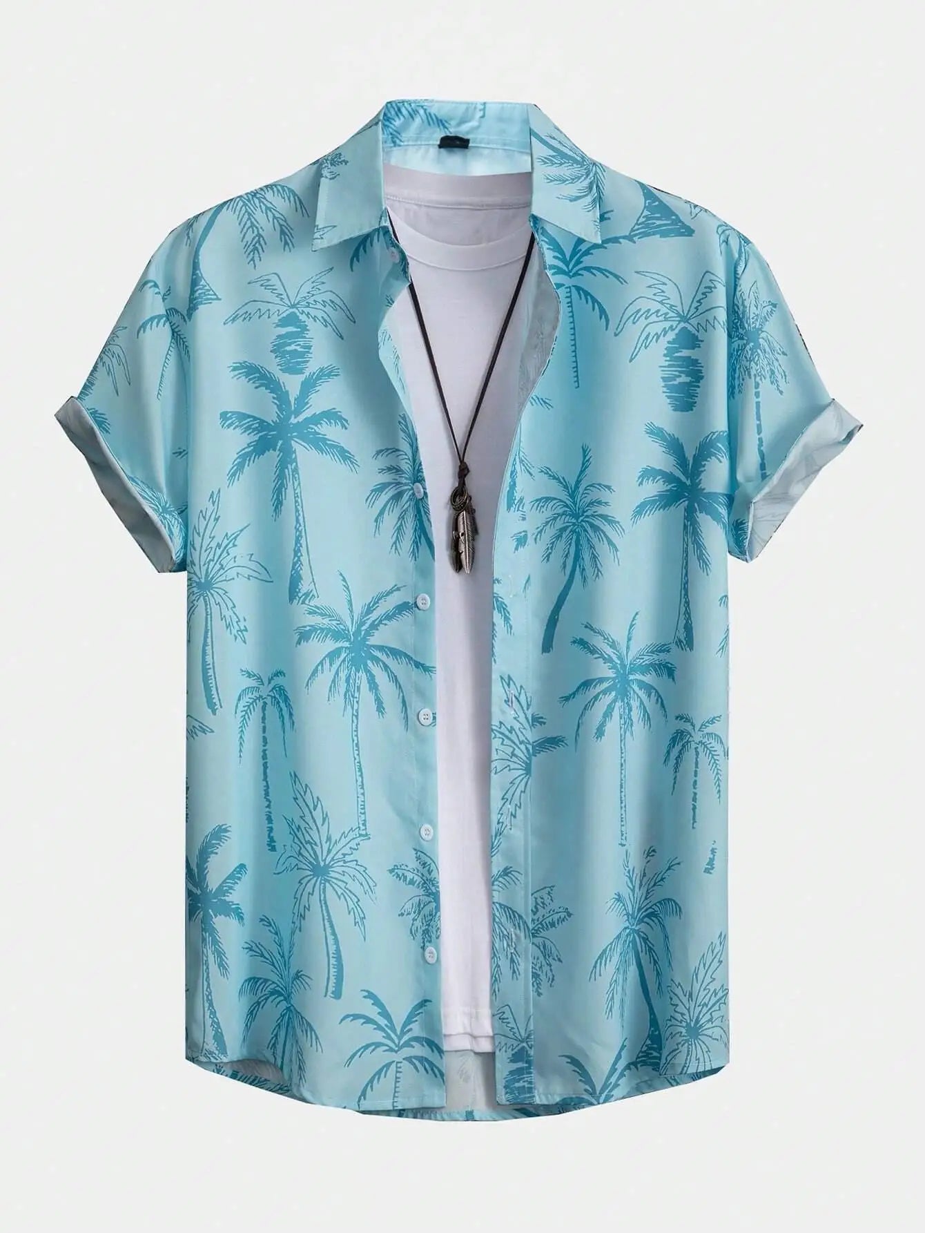 Men's Shirt Hawaiian Coconut Tree pattern Tops Summer New Fashion Men's Clothing Casual Short-Sleeved Buttons Blouse Shirts